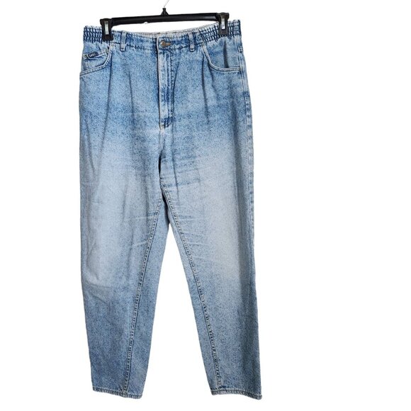 Lee Denim - Vintage 80s‎ 90s Lee Womens 32x29" Elastic Waist Blue Mom Jeans Lightwash